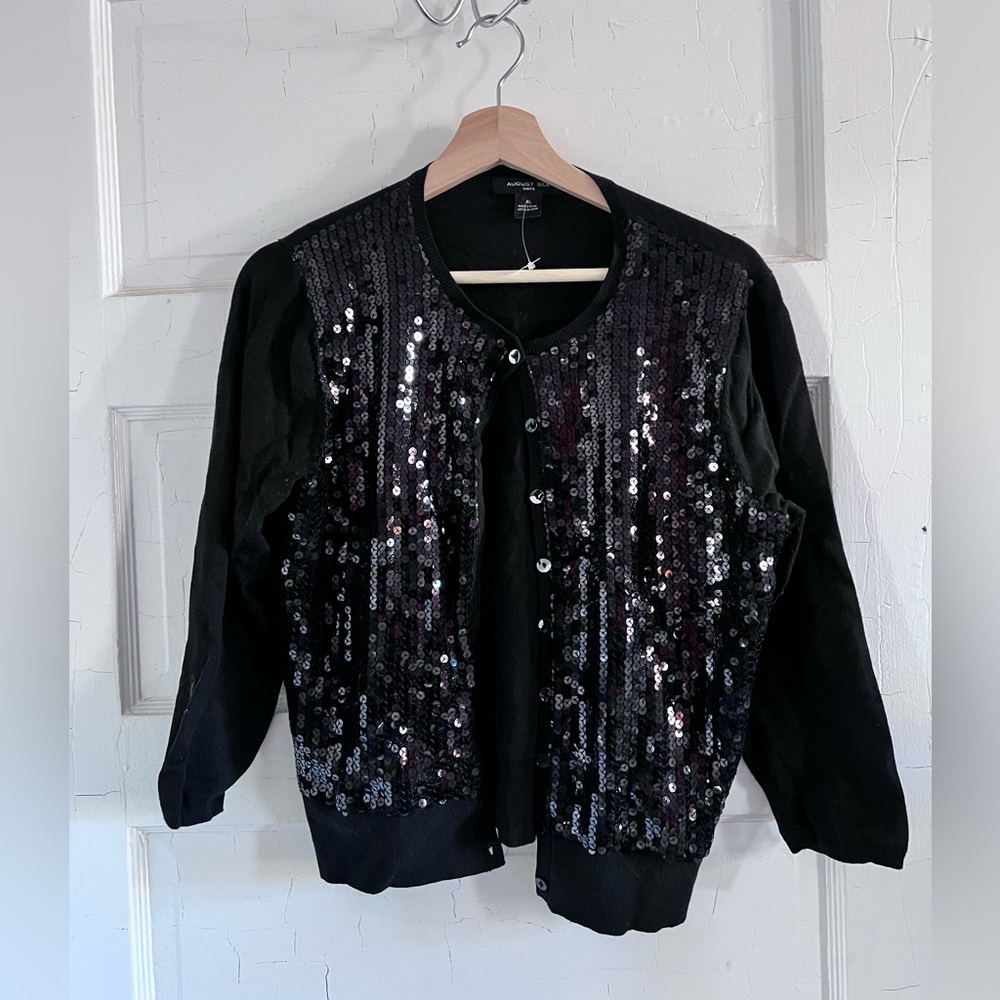 August Silk sequined cardigan size XL
